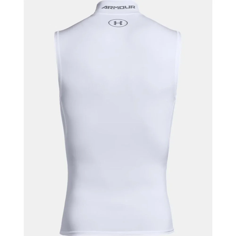 Under Armour®‎ (Men's XL) HeatGear® Mock Sleeveless Shirt in White